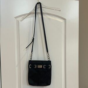 MICHAEL Michael Kors Black Crossbody Bag with Silver Accents